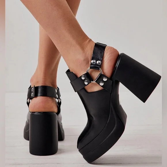 🆕FREE PEOPLE Hybrid Harness Boots Black Leather-Size 8.5 - Picture 5 of 17